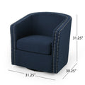 Swivel Chair Blue Fabric