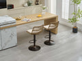 Set Of 2 Rattan Bar Stool, 360 Swivel Bar Chair, Counter Height Chair With Footrest For Kitchen, Dining Room Beige Wicker