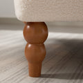 Mirod Elegant Circular Armrests, Ergonomic Lumbar Support, Vintage Roman Column Legs, Luxurious Large Size, Enhances Living Room Aesthetics, For Living Room,Bedroom And Study Beige Boucle