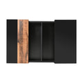 31.4'' X 31.4'' Square Coffee Table With Sliding Tabletop, High Gloss Center Table With Hidden Storage Compartment, Extendable Cocktail Table With Walnut Grain Finish For Living Room, Black Black Square Mdf