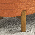 Ottoman Oval Storage Bench,Rubber Wood Leg,Orange 46.