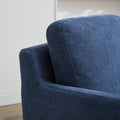 29.92'' Swivel Accent Chair, Upholstered Skirted Swivel Chair With Removable Back Cushion, 360 Degree Comfy Armchair For Living Room, Nursery, Lounge,Office,Navy Chenille Navy Chenille