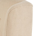 Dining Chair Beige Wood Fabric