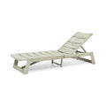 Maki Chaise Lounge Grey Metal & Wood