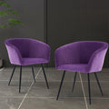 Ts Stripe Dinding Chair 1Pc Purple Purple Velvet