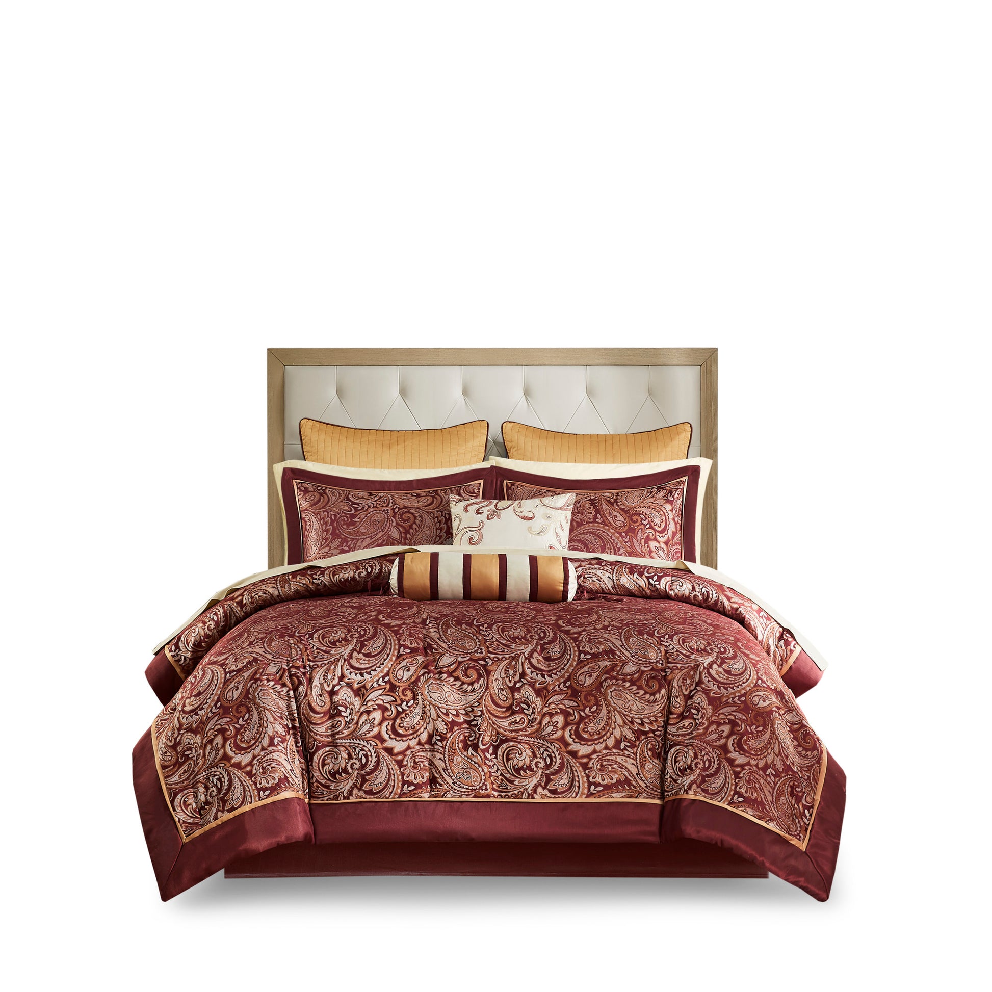 12 Piece Comforter Set With Cotton Bed Sheets Red King King Red Cotton