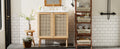 30 Inch Bathroom Vanity Crafted From Natural Materials, Featuring Handmade Rattan Doors And Soft Closing Mechanisms Wood Wood Rattan