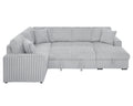 122 Inch Pull Out Couch, Rabbit Plush Fabric Sofa Bed With Usb Ports & Comfy Upholstered, Oversized U Shape Sectional Sleeper Sofa Bed With Storage Chaise, Grey Light Brown Wood Primary Living Space Medium Duty Eucalyptus 6 Seat Grey Polyester Soft