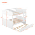 Full Over Full Bunk Bed With Twin Size Trundle, White Old Sku: Lp000250Aak Full White Solid Wood