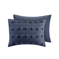 Clip Jacquard Comforter Set Twin Navy Polyester