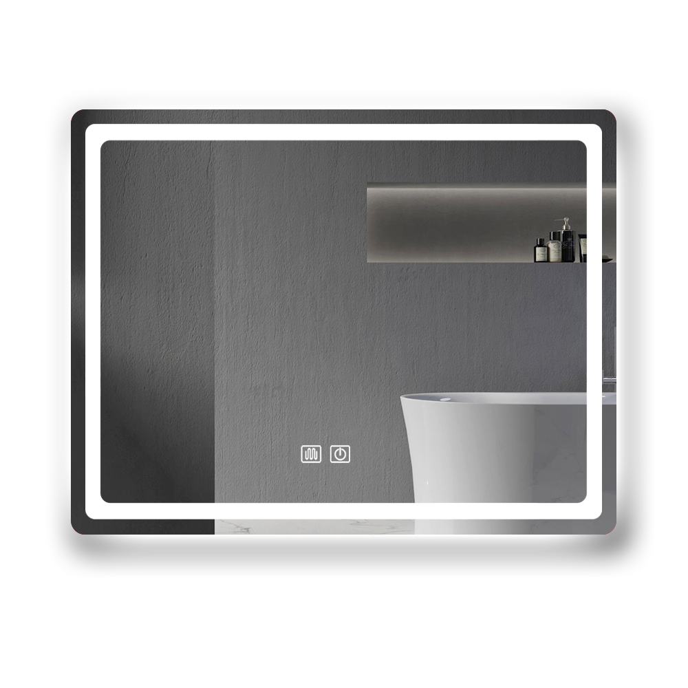 31In. H Led Single Bathroom Vanity Mirror In Polished Crystal Bathroom Vanity Led Mirror For Bathroom Wall Smart Lighted Vanity Mirrors Natural Glass