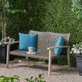 Hampton Wood Wicker Seat Grey Metal & Wood