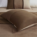 7 Piece Faux Suede Comforter Set Brown King King Brown Polyester
