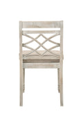 Tan And Antique White Padded Side Chair Set Of 2 Solid Tan Ivory Dining Room French Country Side Chair Cross Back Set Of 2 Wood Fabric