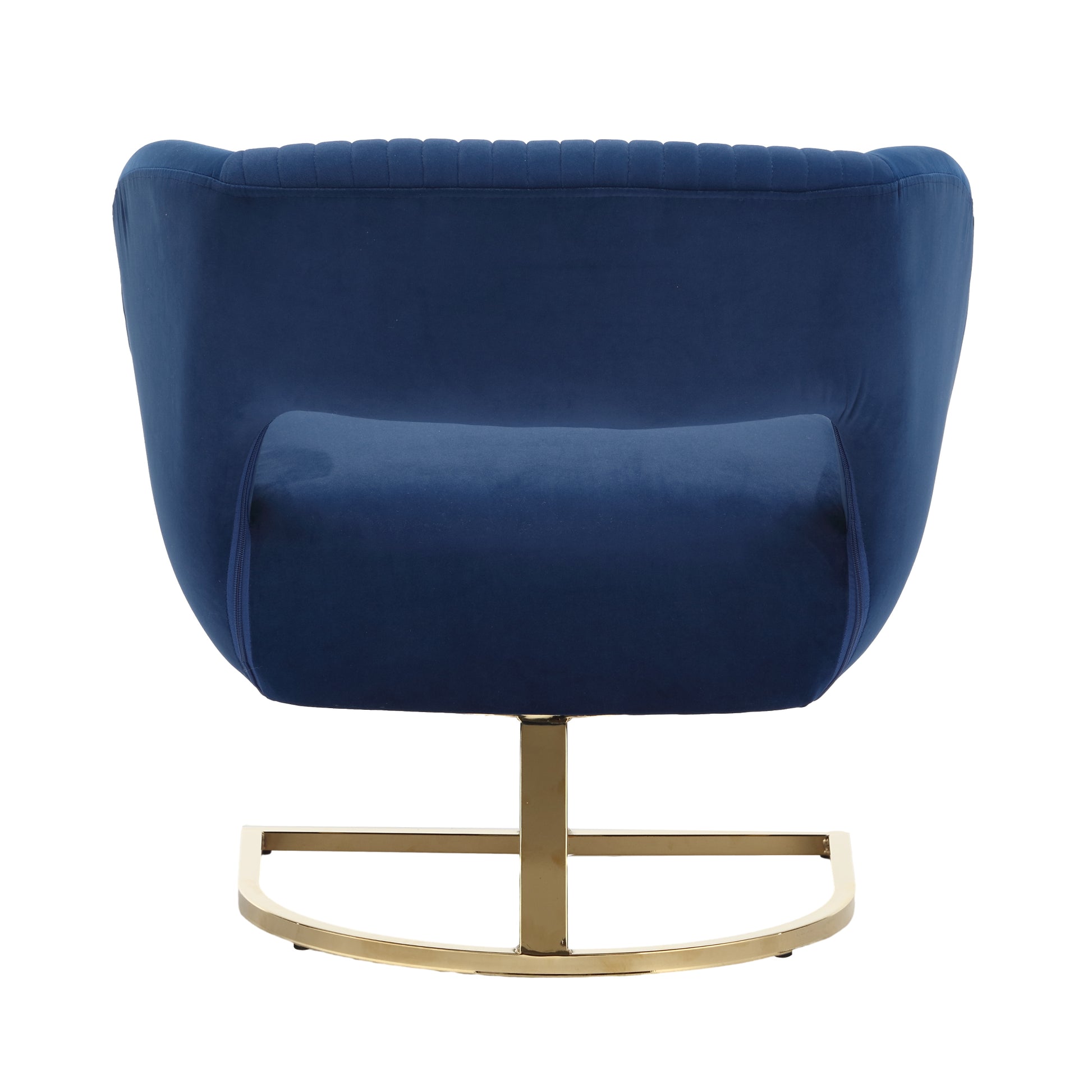 Coolmore Upholstered Tufted Living Room Chair Textured Linen Fabric Accent Chair With Metal Stand Navy Velvet