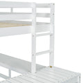 Full Loft Bed With Built In Desk, Ladder Platform, Ladders, Guardrails,White Full White Bedroom American Design Pine