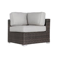 6 Person Wicker Seating Set With Cushions Fully Assembled Brown,Gray Wicker