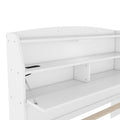 Full Size Wooden Led Platform Bed With Trundle, With Storage Headboard, With Drawers, White Full White Plywood