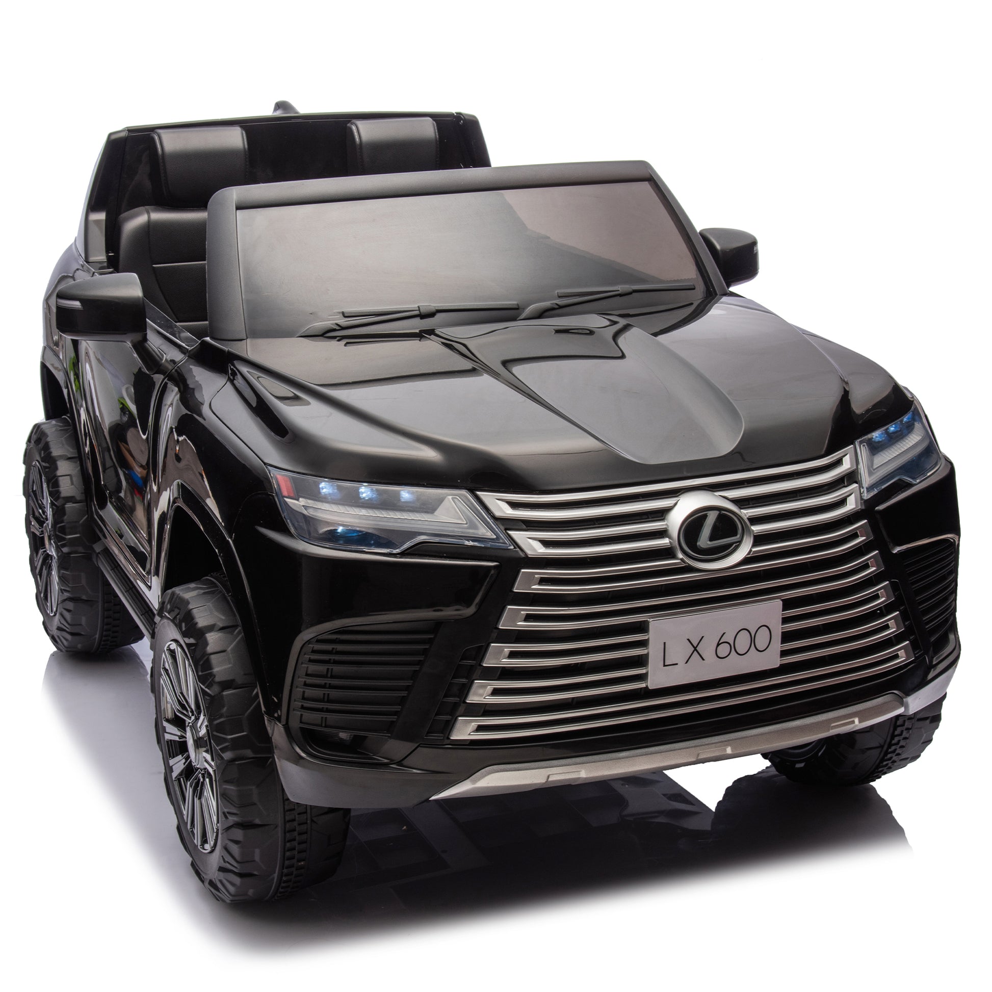 Licensed Lexus Lx600 24V Two Seater Xxl Kids Ride On Car W Parents Control,Seat Width 20 Inches,2Wd,Four Wheel Suspension,Bluetooth,Mp3,Music,Power Display,Speeds 1.86 3.11Mph For Kids. Black Polypropylene