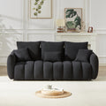 3 Seater 3 Seater Combo Sofa Modern Living Room Sofa, Teddy Sofa, Wooden Frame, 6 Cushions, Apartment Sofa Furniture Black Wood Primary Living Space Pine Foam Fabric 6 Seat