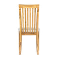 21 Inch Fabric Dining Side Chair, Slatted Back, Set Of 2, Gray, Brown Brown Light Gray Wood