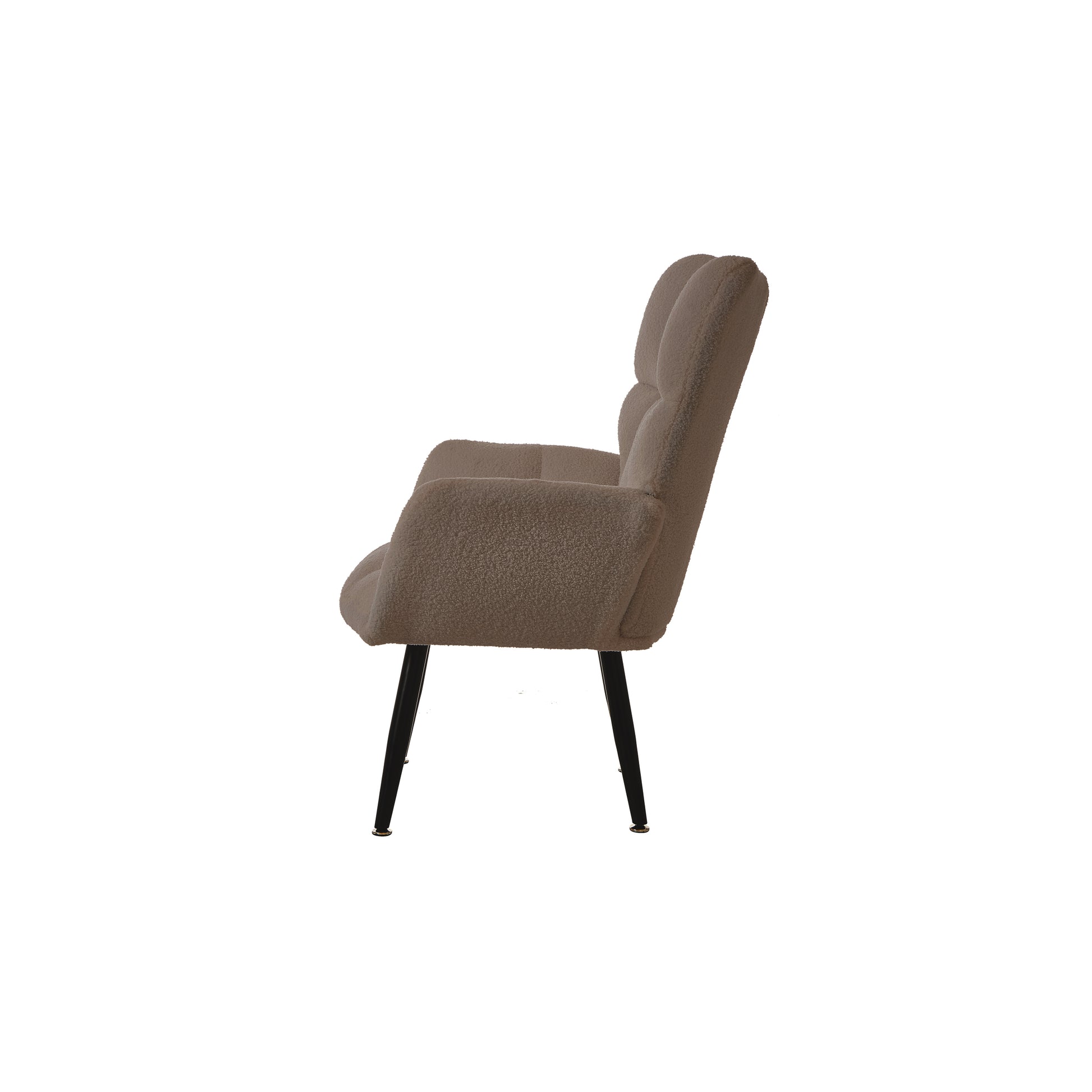 Modern Single Sofa Armchair With High Backrest Comfy Reading Chair For Small Spaces Living Room Bedroom Apartment Color:Brown Brown Teddy