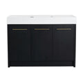 48 Inch Freestanding Bathroom Vanity With Resin Sink, With Soft Closing Door, Kd Package Black Chestnut Bathroom Modern Plywood