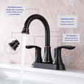 2 Handle 4 Inch Oil Rubbed Bronze Bathroom Faucet, Bathroom Vanity Sink Faucets With Pop Up Drain And Supply Hoses Oil Rubbed Bronze Metal