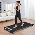 Wood Grain Decoration Walking Pad Under Desk Treadmill For Home Office 2.5Hp Walking Treadmill With Incline 0.5 4Mph 300Lbs Capacity Treadmill For Walking Running Remote Control Indoor Fitness Black