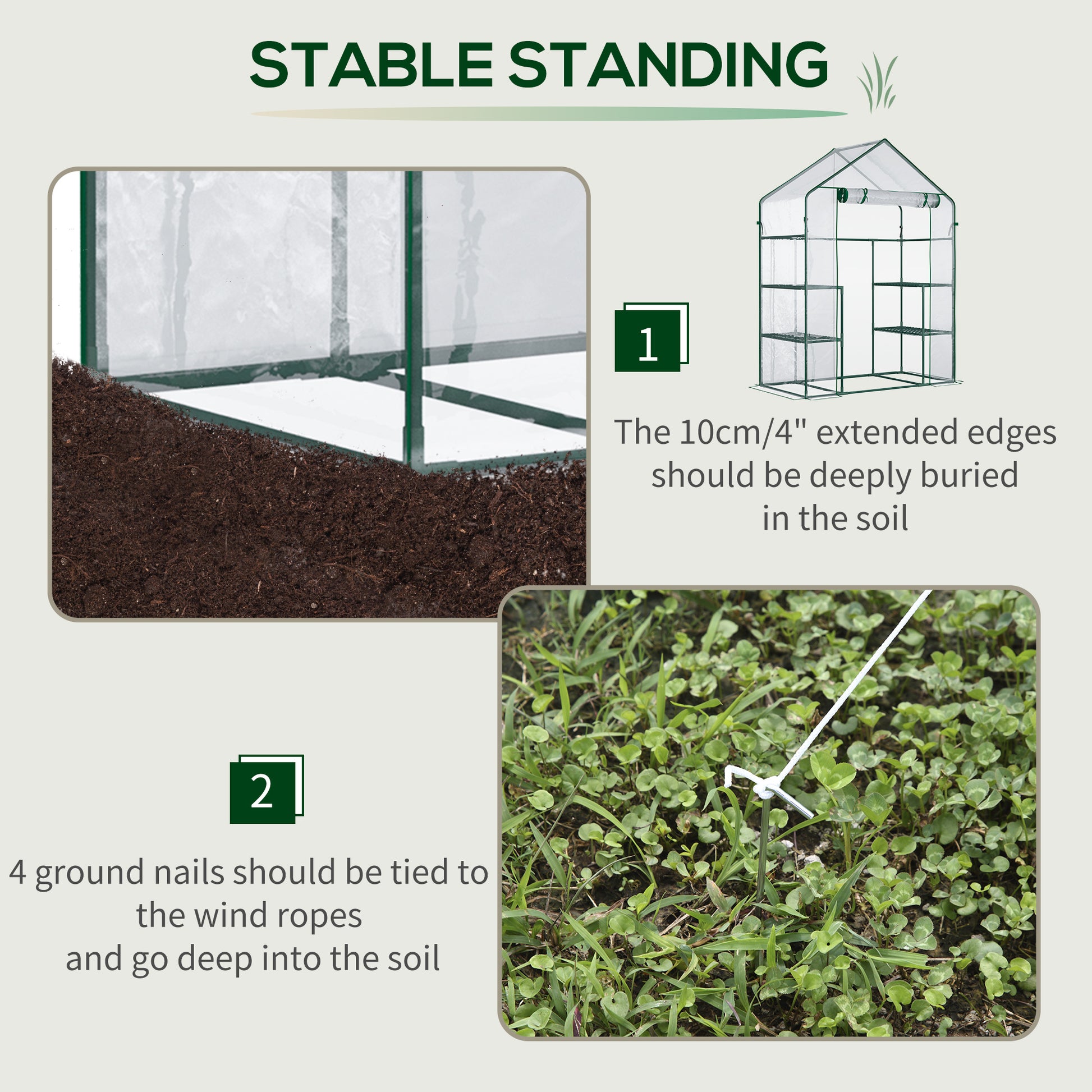 Outsunny 5' X 2.5' X 6.5' Mini Walk In Greenhouse Kit, Portable Green House With 3 Tier Shleves, Roll Up Door, And Weatherized Plastic Cover For Backyard Garden, Clear Clear Plastic