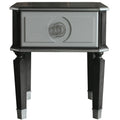 Charcoal And Light Grey End Table With 1 Drawer Charcoal Grey Primary Living Space Modern Drawers Wood