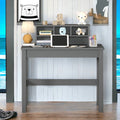 Grey Writing Desk With Hutch Grey Writting Desk Primary Living Space Rectangular Hutch Solid Wood Mdf