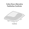 Cotton Down Alternative Featherless Comforter King White Cotton