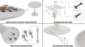 White Round Dining Table, 31.5