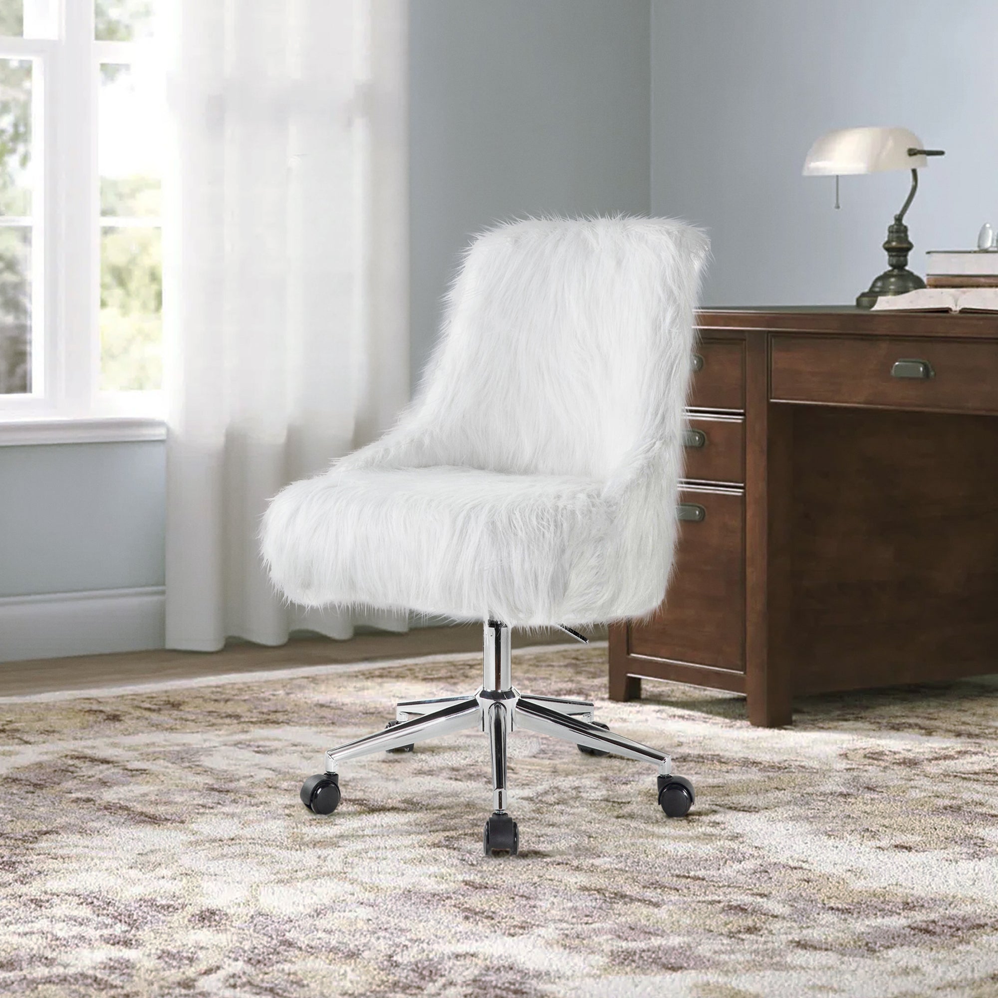 White And Chrome Swivel Office Chair Solid White Silver Office Rectangular Luxury Office Chairs Solid Back Swivel Fabric Metal