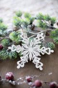Set Of 6 Iron Snowflake Hanger, Decorative Hanging Ball Christmas Tree Ornaments For Holiday Party Decorations White Iron