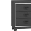 3 Pieces Bedroom Sets Queen Size Upholstered Bed With Led Lights, Nightstands And Dresser With Metal Handles And Sparkling Shiny Decoration, Black Expected Arrival Time:8.5 Queen Black 3 Piece Set Mdf Metal