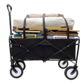 Collapsible Foldable Wagon Cart With Strapping System Beach Wagon Utility Cart Utility Wagon Grocery Cart For For Camping Shopping Sports Gardeing Fishing Supports 360Lbs All Terrain Wheels Black