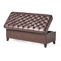 Juliana Storage Ottoman Brown Pu