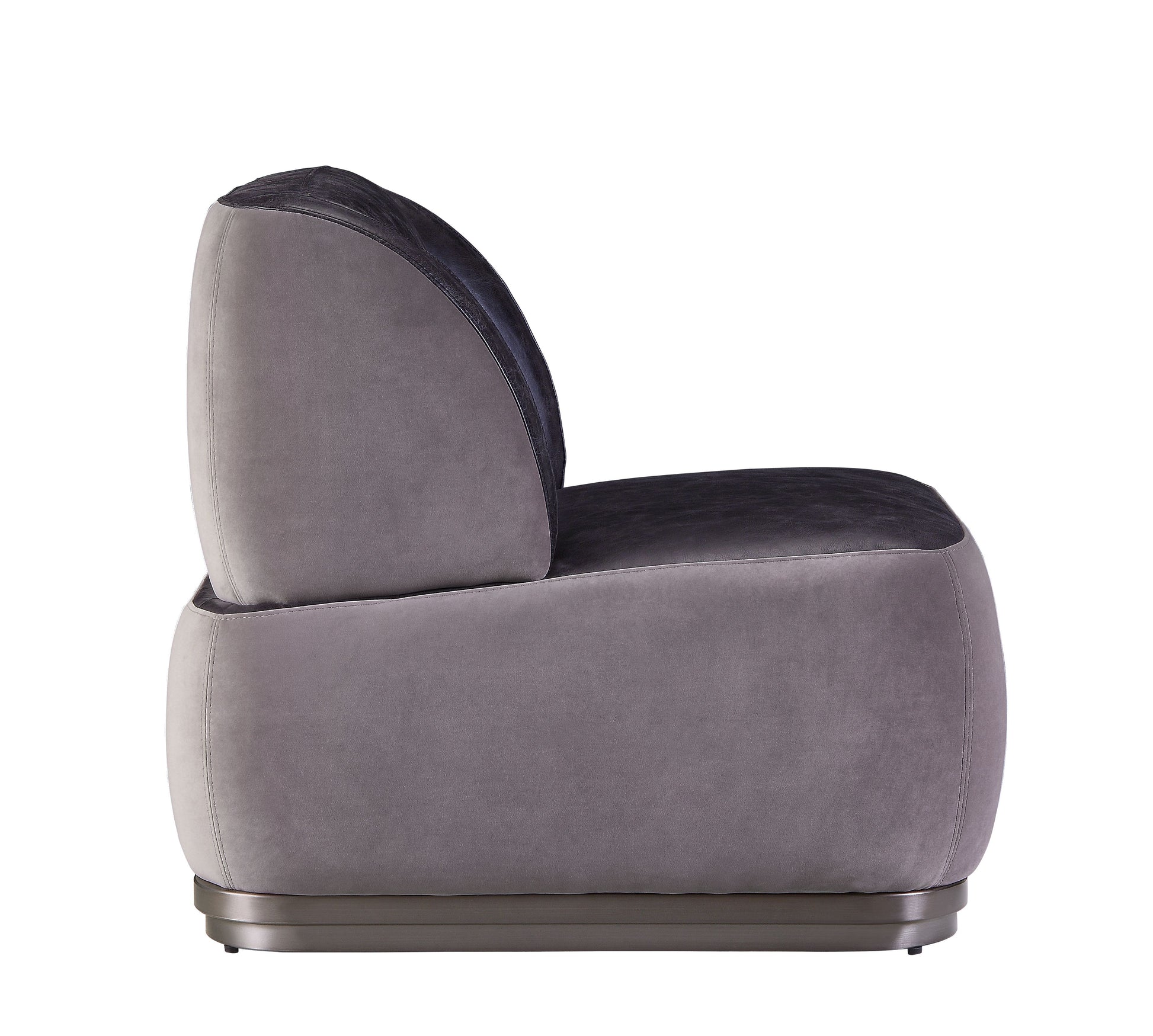 Antique Slate And Grey Accent Chair Grey Black Primary Living Space Glam Genuine Leather