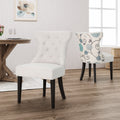 Dining Chair White Blue Fabric