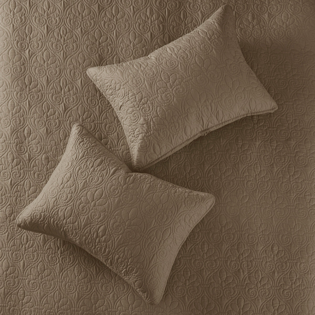 Reversible Quilt Set Mocha Full Queen Mocha Cotton