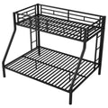 Twin Xl Over Queen Metal Bunk Bed With Ladder And Guardrails, Black Expected Arrival Time: 9.7 Box Spring Not Required Twin Xl Black Metal Metal