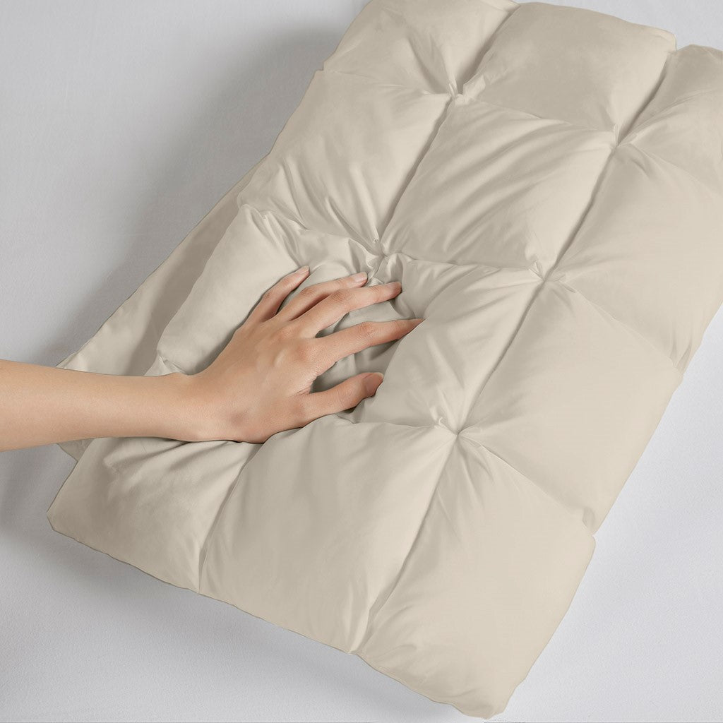 Overfilled Pillow Protector Single Piece King Size Beige Polyester