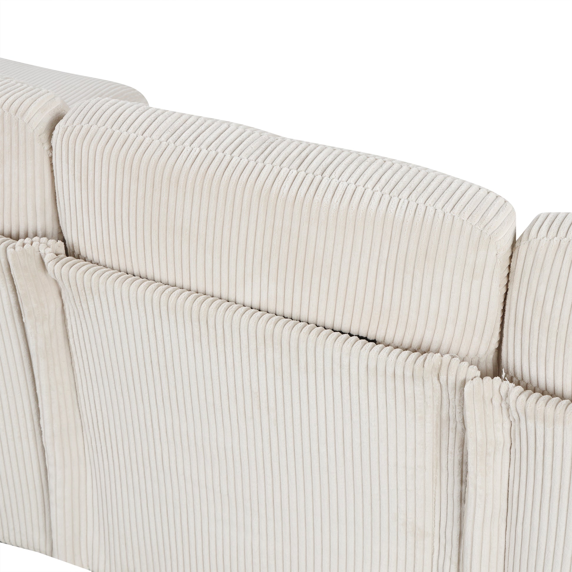 U Shaped Sponge Filled Cushion Combination Sofa, Suitable For Living Rooms, Studies, And Spacious Spaces Beige Polyester 4 Seat