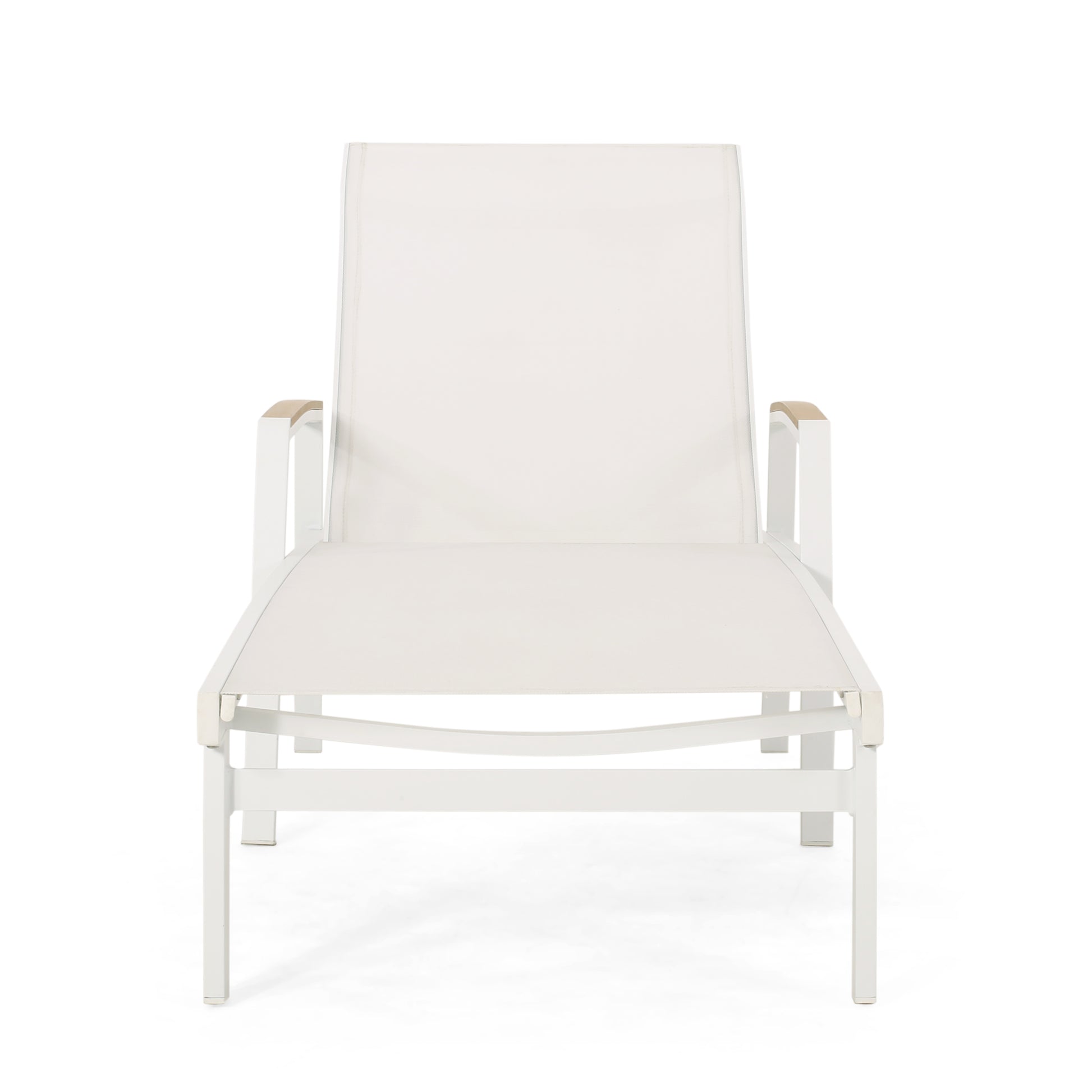 Oxton Chaise Lounge White Nylon Mesh