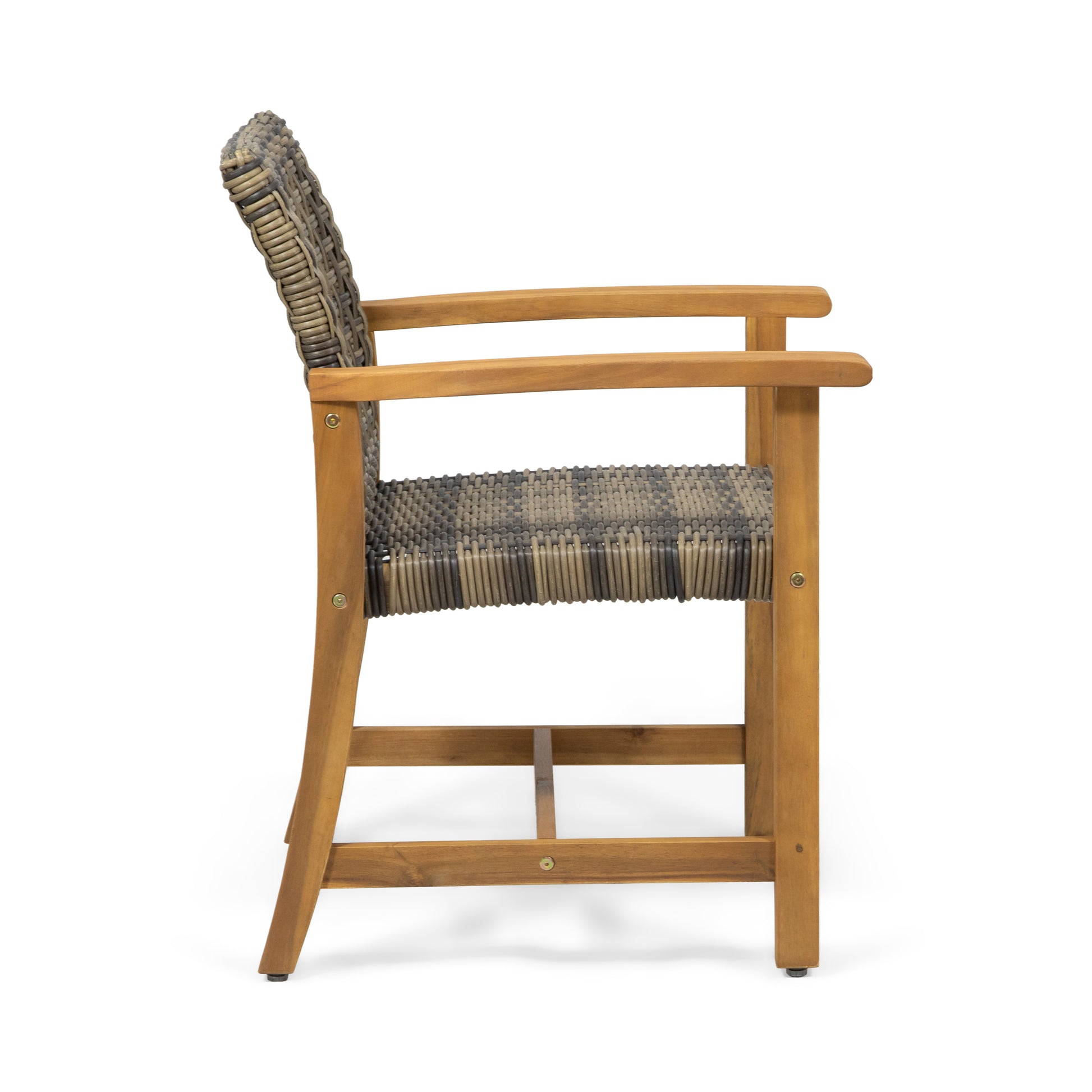 Hampton Wood And Wicker Dining Chair Set Of 2 Natural Stained Pe Rattan Iron
