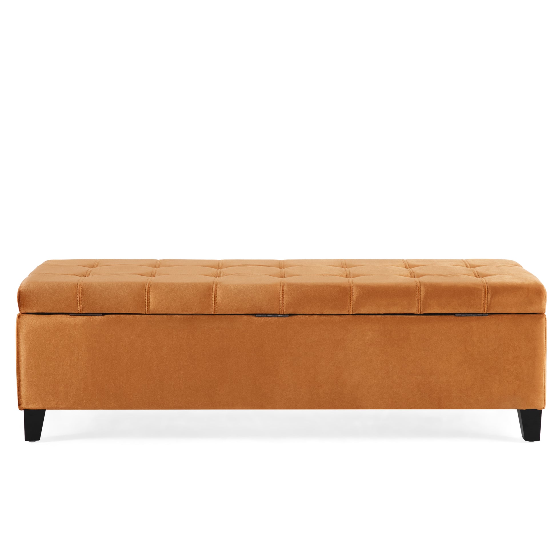 Storage Ottoman Burnt Orange Velvet