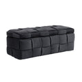 Coolmore Storage Ottoman,Bedroom End Bench,Upholstered Fabric Storage Ottoman With Safety Hinge, Entryway Padded Footstool, Ottoman Bench For Living Room & Bedroom Black Black Velvet Bedroom Black Rubberwood Internal Storage Foam Velvet