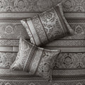 7 Piece Jacquard Comforter Set Grey King King Grey Polyester